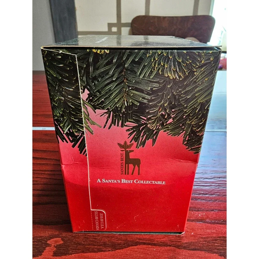 Santa’s Best Christmas Charmers Ornament 1991 Santa Holding Child In Box